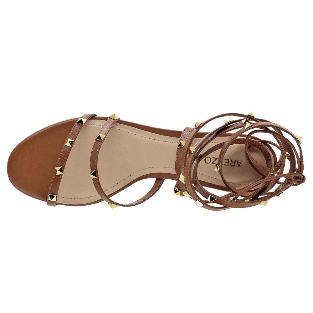 Sandália Salto Bloco Feminina Arezzo A10055 Camel Camel 3