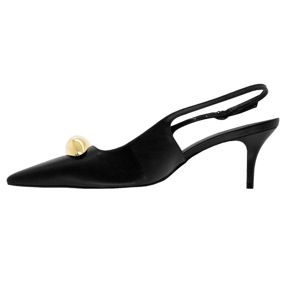 Scarpin Feminino Bico Fino Arezzo A12757 Preto Preto 2