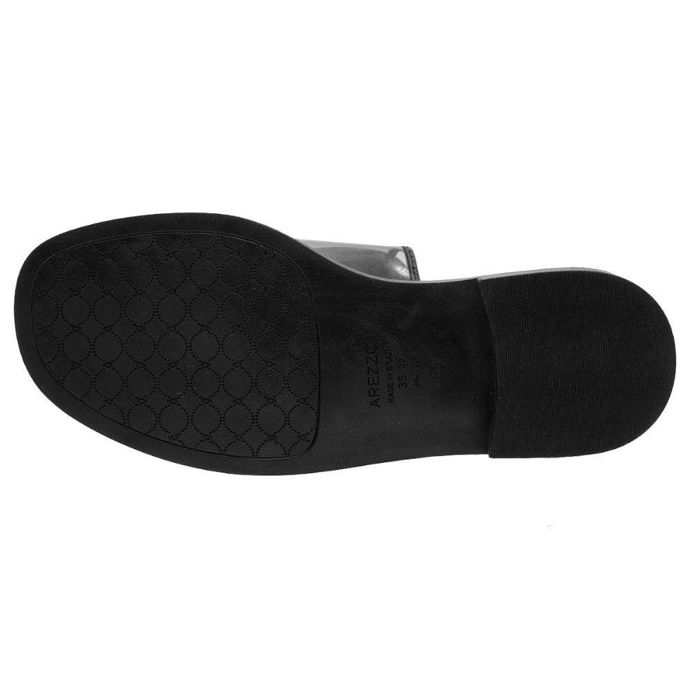 Sandália Salto Baixo Bico Quadrado Feminina Arezzo A13008 Preto Preto 4