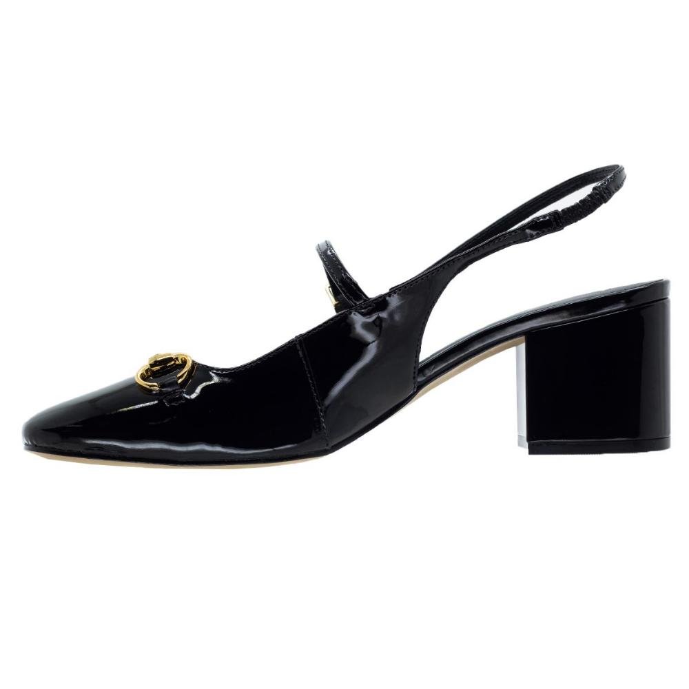 Sapato Slickback Bico Quadrado Feminino Arezzo A13657 Preto Preto 2