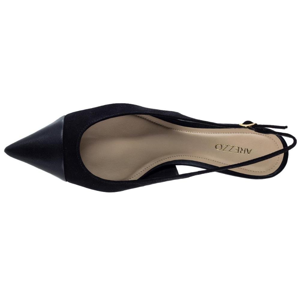 Sapato Slickback Bico Fino Feminino Arezzo A13364 Preto Preto 3