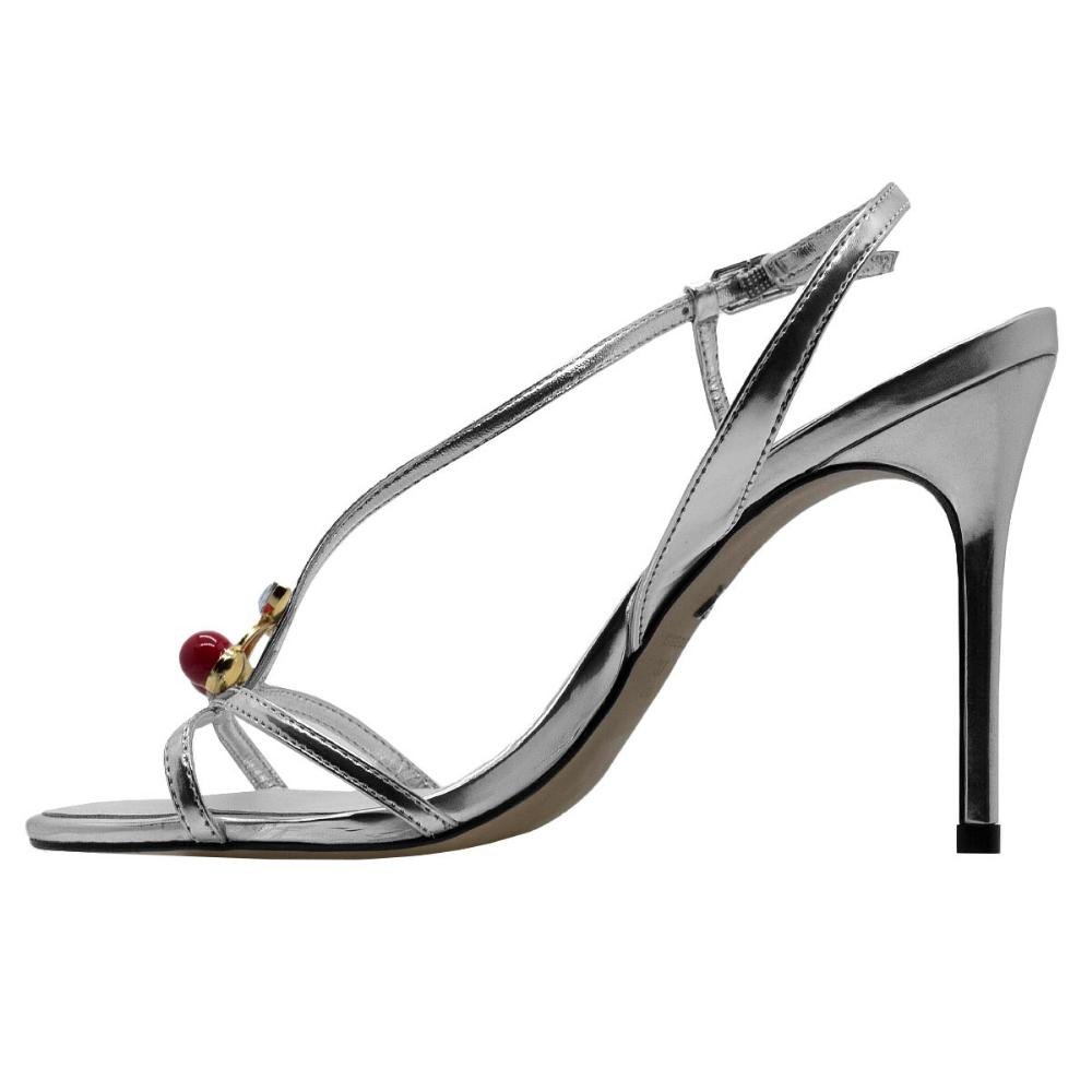 Sandalia Salto Alto Feminina Arezzo 12663 Prata Prata 2