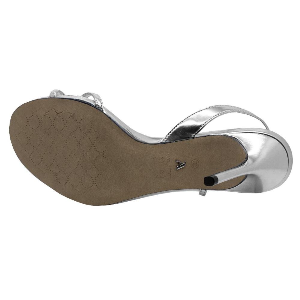 Sandalia Salto Alto Feminina Arezzo 12663 Prata Prata 4