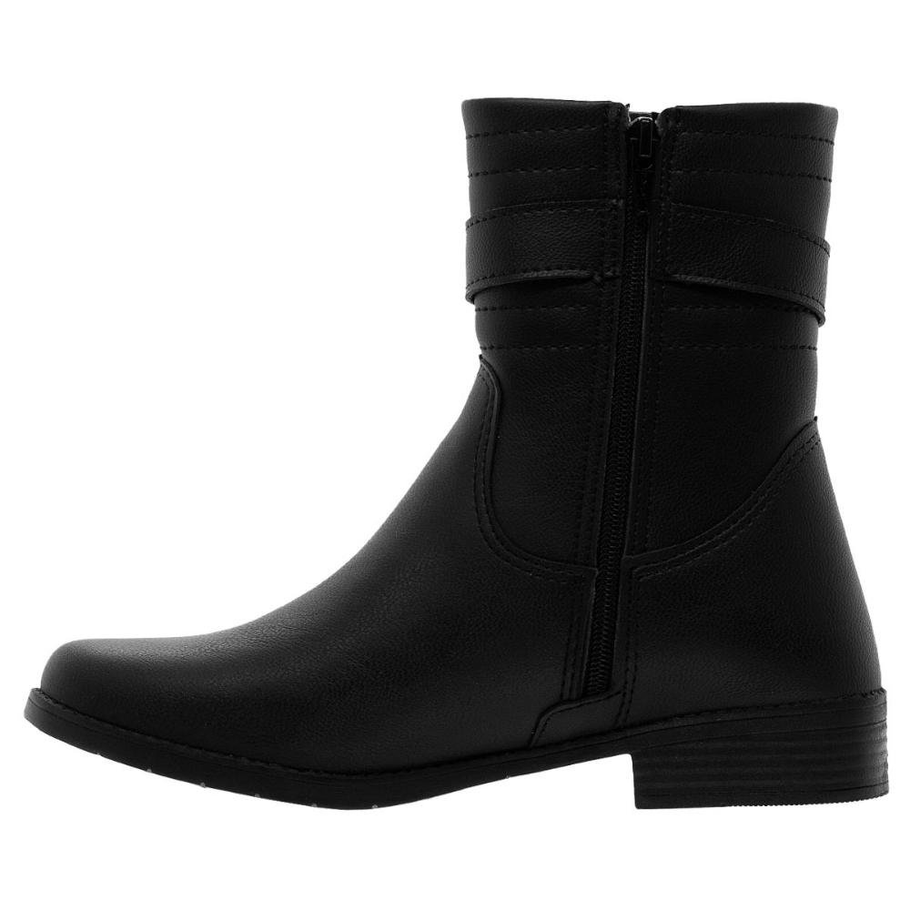 Bota Cano Curto Infantil Menina Klin 195068000 Preto Preto 2