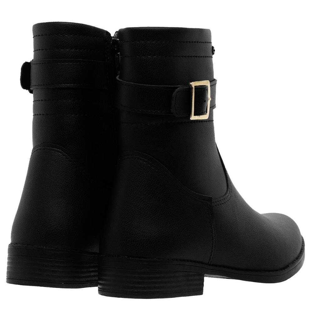 Bota Cano Curto Infantil Menina Klin 195068000 Preto Preto 4