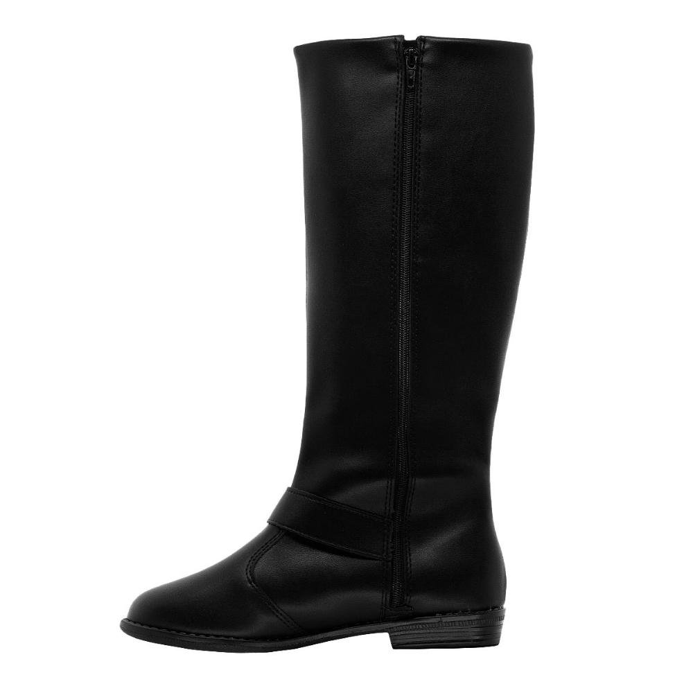 Bota Cano Longo Infantil Menina Molekinha 2167.136 Preto Preto 2