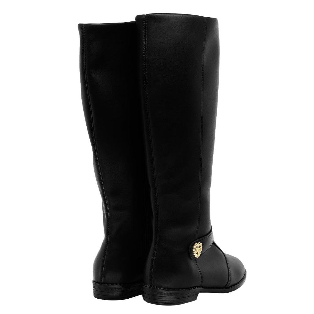 Bota Cano Longo Infantil Menina Molekinha 2167.136 Preto Preto 4