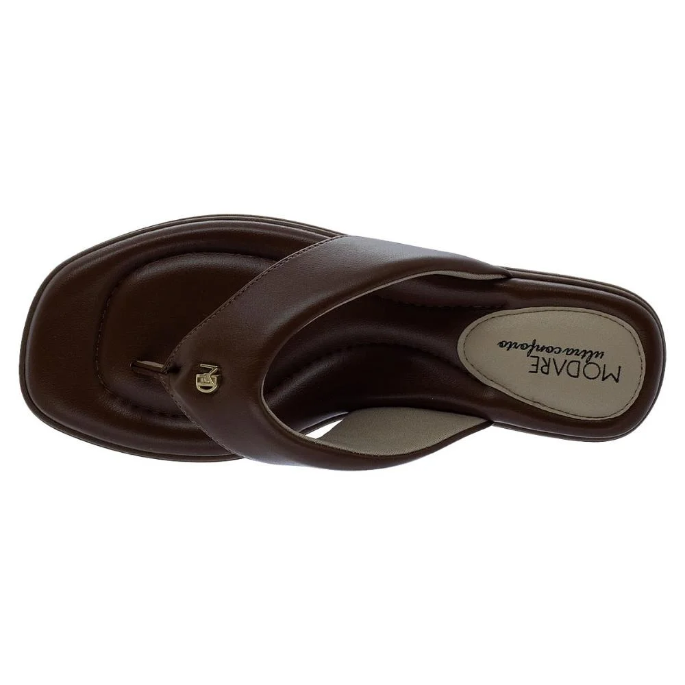 Tamanco Rasteiro Feminino Modare 7212.102 Marrom Marrom 3