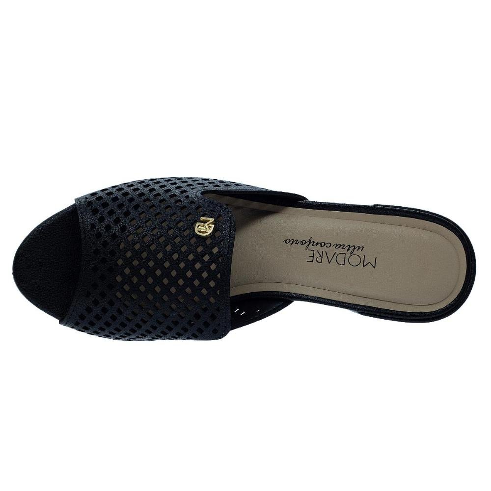 Tamanco Feminino Salto Bloco Modare 7109.475 Preto Preto 3