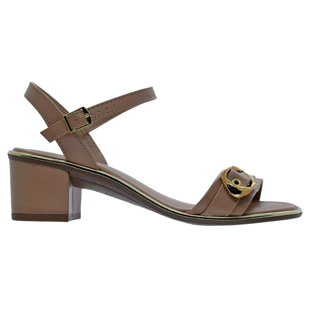 Sandália Salto Baixo Feminina Beira Rio 8379.258 Nude