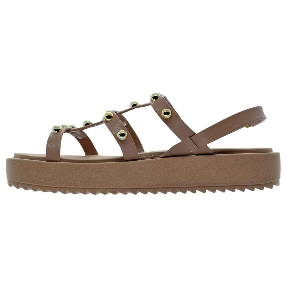 Sandália Flatform Feminina Moleca 5489.119 Nude Nude 2