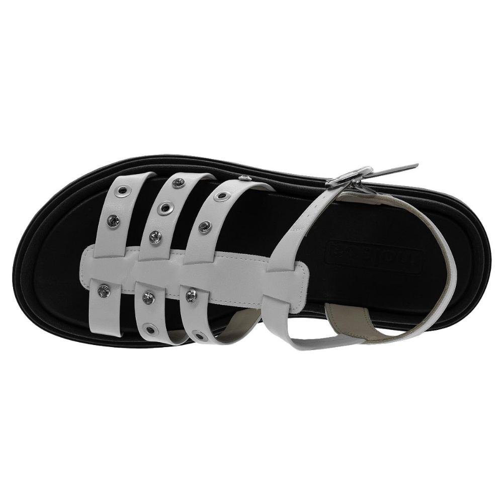 Sandália Flatform Feminina Moleca 5504.115 Offwhite Off White 3