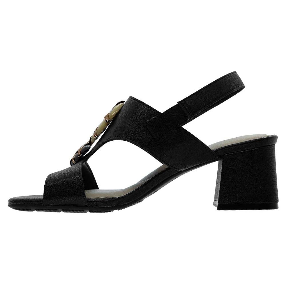 Sandália Salto Grosso Feminina Modare 7172.127 Preto Preto 2