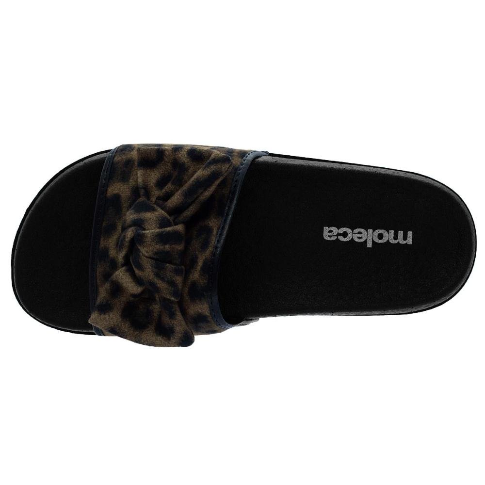 Chinelo Feminino Slide Moleca 5538.103 Preto Onça 3