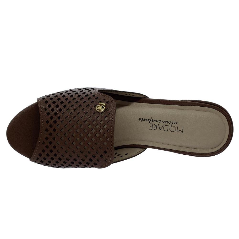 Tamanco Feminino Salto Bloco Modare 7109.475 Marrom Marrom 3