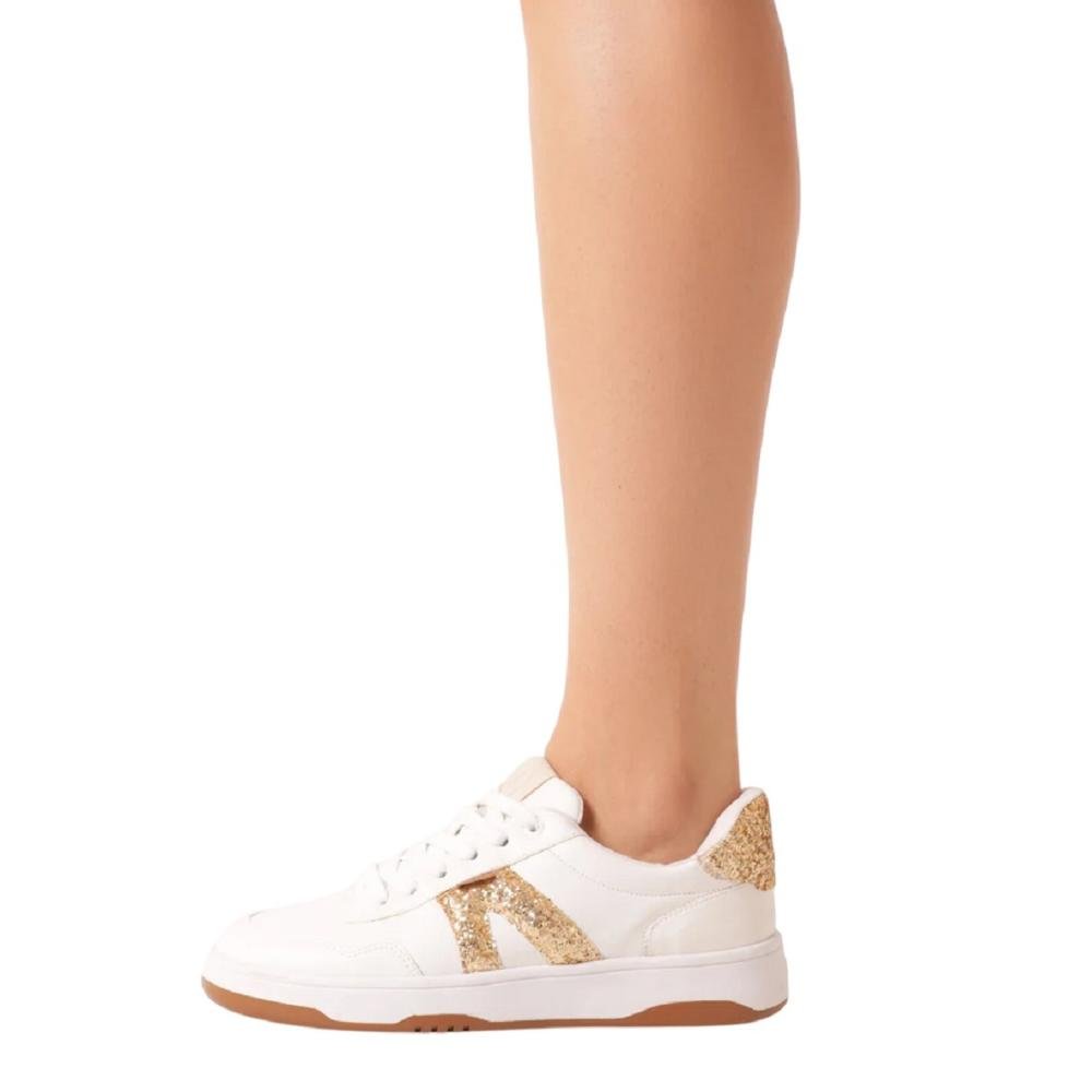 Tênis Casual Feminino Anacapri C30650 Branco Branco/Dourado 4