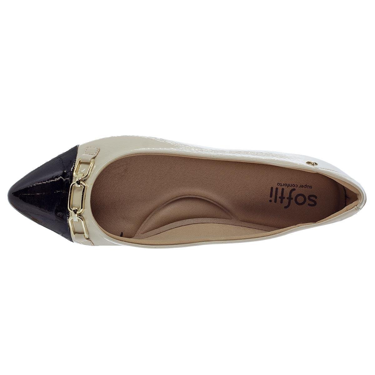 Sapatilha Feminina Softli Bico Fino 10000 OffWhite Off White 3