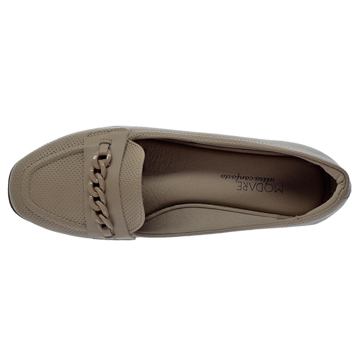 Mocassim Anabela Feminino Joanete Modare Ultraconforto 7392.103 Bege Bege 3