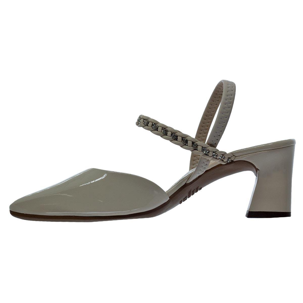 Sapato Slickback Feminino Mississipi MC981 Offwhite Verde 2