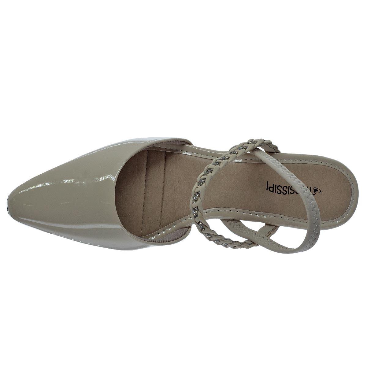 Sapato Slickback Feminino Mississipi MC981 Offwhite Verde 3