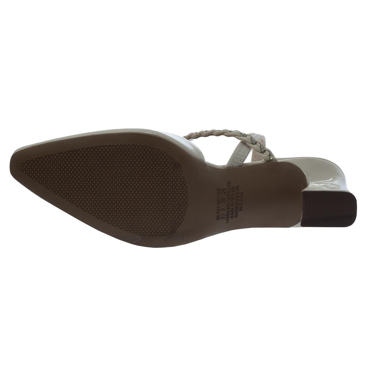 Sapato Slickback Feminino Mississipi MC981 Offwhite Verde 4