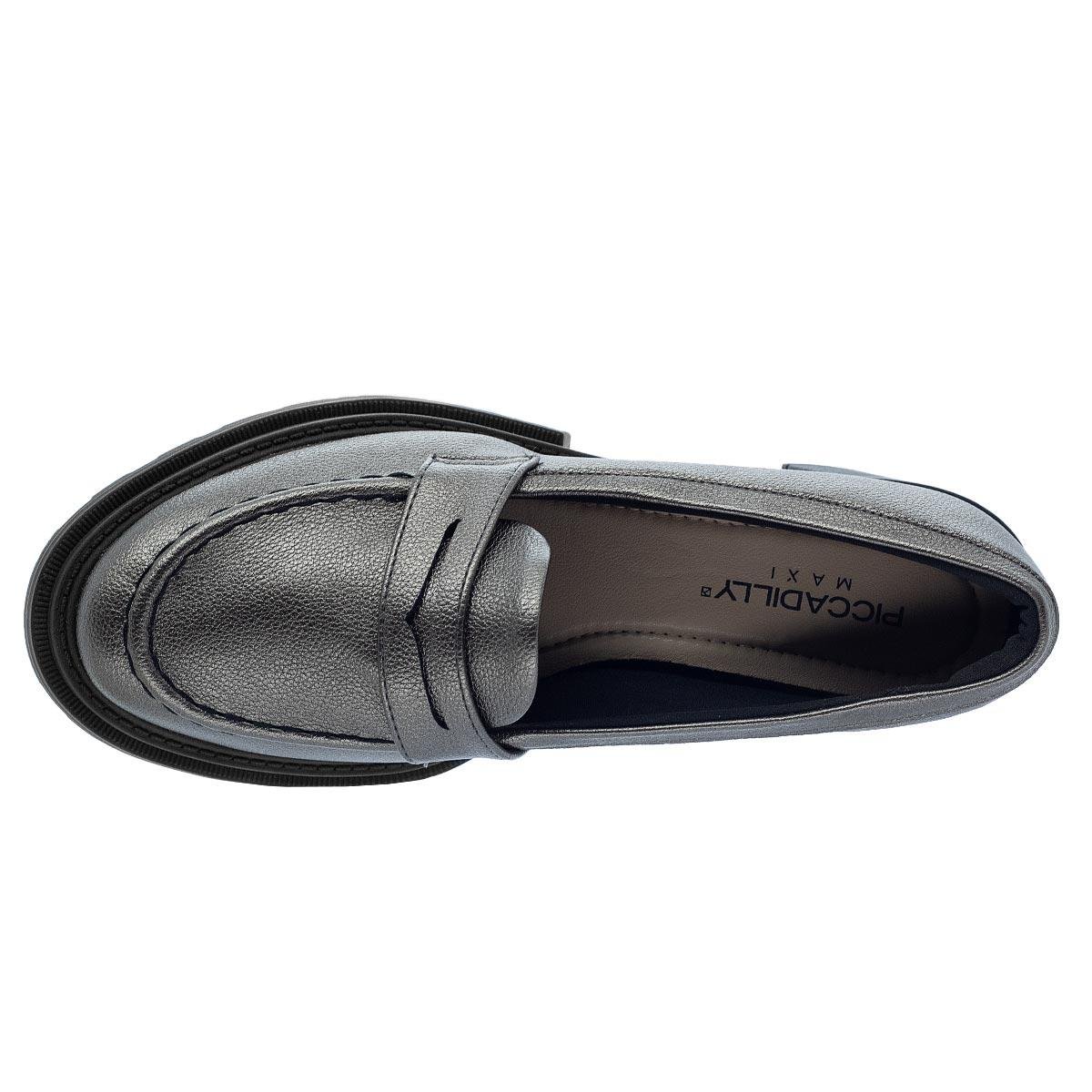 Mocassim Feminino Piccadilly Maxi 753001 Prata Prata 3