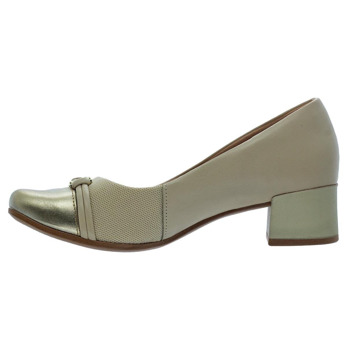 Sapato Scarpin Feminino Joanete Usaflex AJ0103002 Creme Creme 2