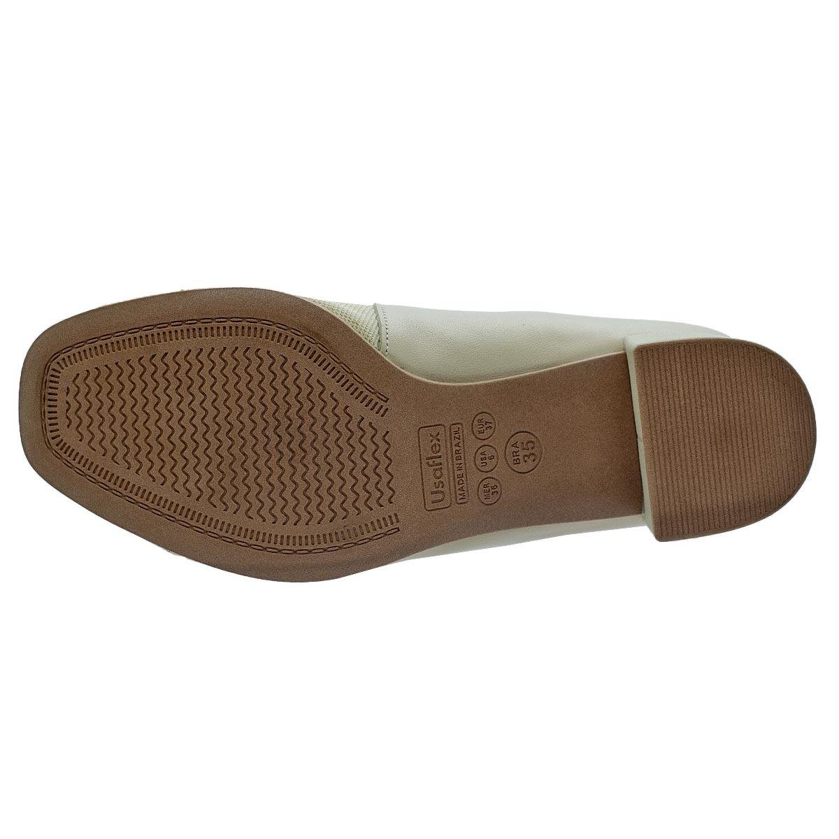 Sapato Scarpin Feminino Joanete Usaflex AJ0103002 Creme Creme 4