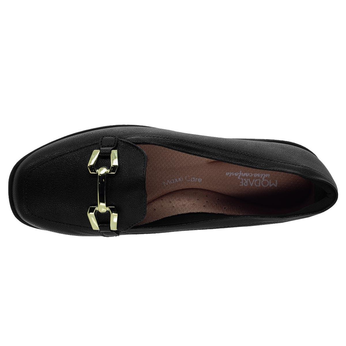 Mocassim Feminino Joanete Modare Ultraconforto 7393.103 Preto Preto 3