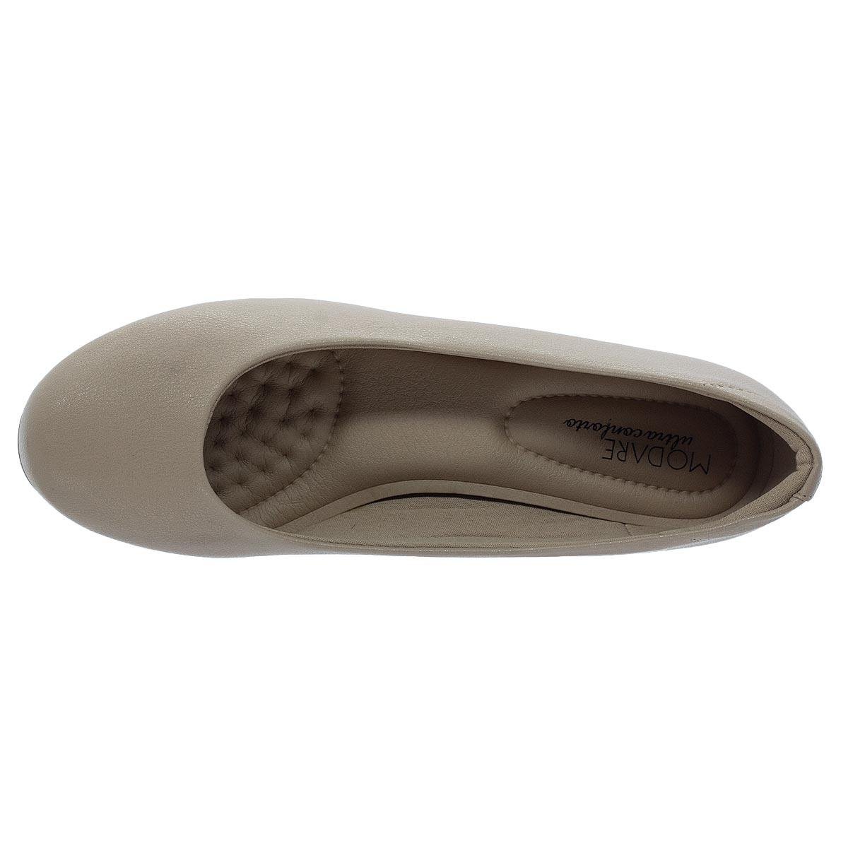 Sapato Feminino Joanete Modare Ultraconforto 7032.500 Bege Bege 3