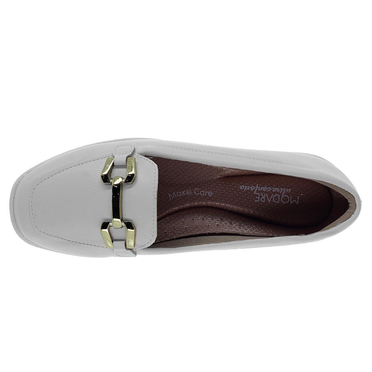 Mocassim Feminino Joanete Modare Ultraconforto 7393.103 Offwhite Branco 3
