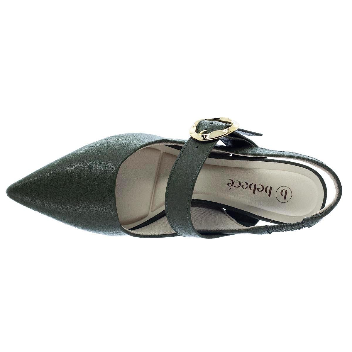 Sapato SlickBack Feminino Bebece T3838 Verde Oliva 3