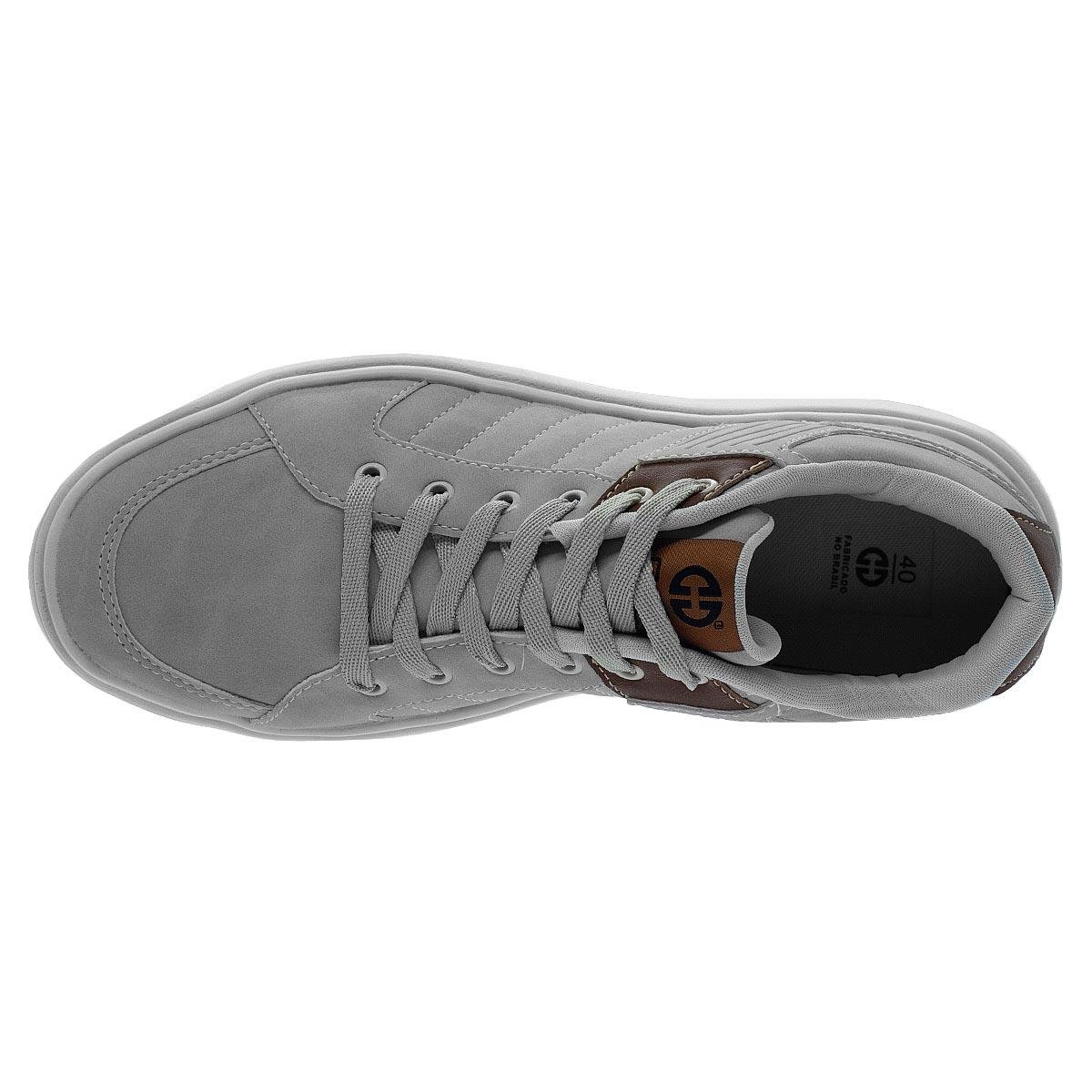 Tênis Casual Masculino Ollie Miami2 Bege Cinza/Marrom 3