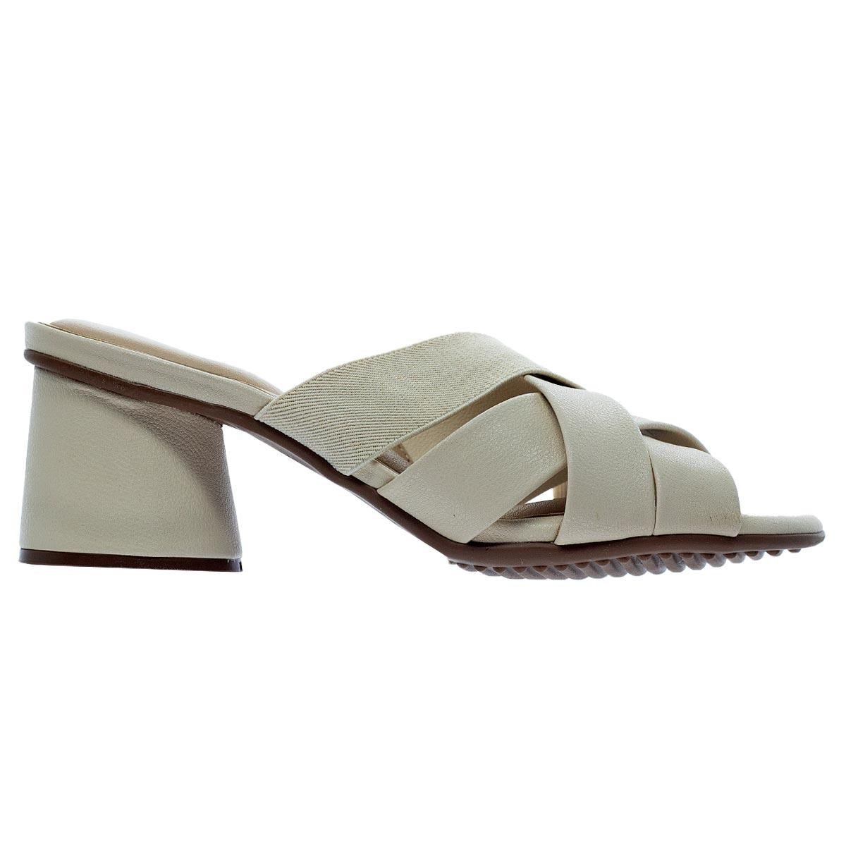 Tamanco Salto Médio Bloco Feminino Modare Ultraconforto 7179.107 Creme