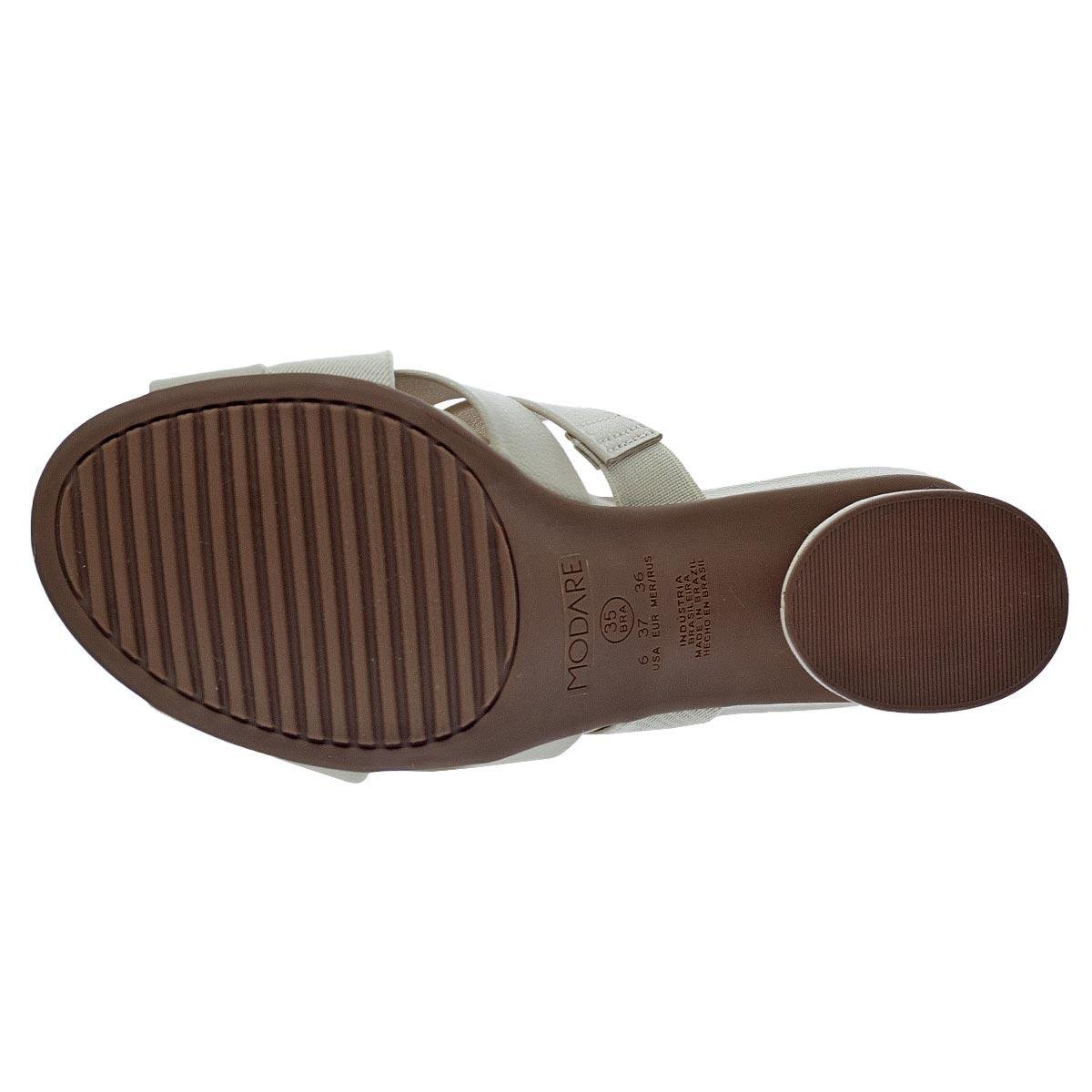 Tamanco Salto Médio Bloco Feminino Modare Ultraconforto 7179.107 Creme Creme 4
