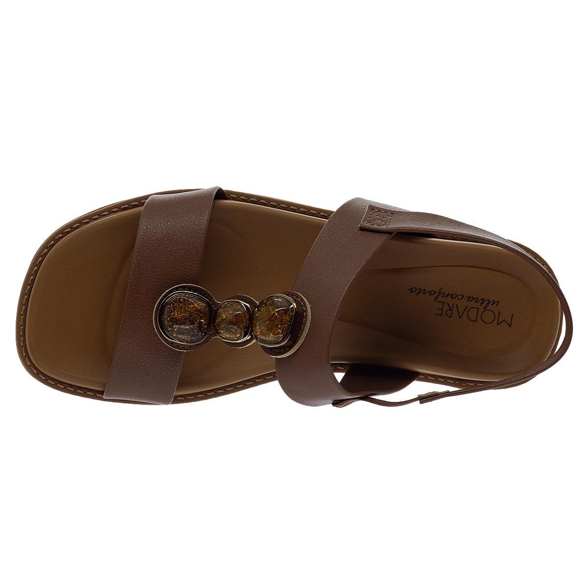 Sandália Rasteira Feminina Modare 7205.106 Marrom Marrom 3