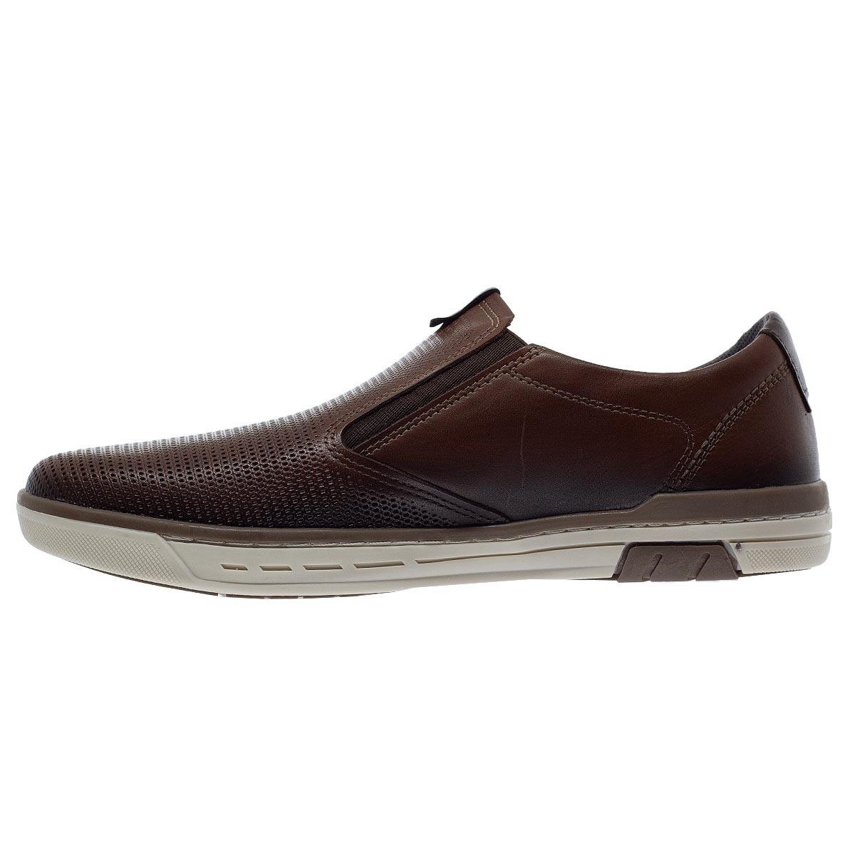 Sapatênis Masculino Slip On Pegada 119311 Couro Marrom Marrom 2