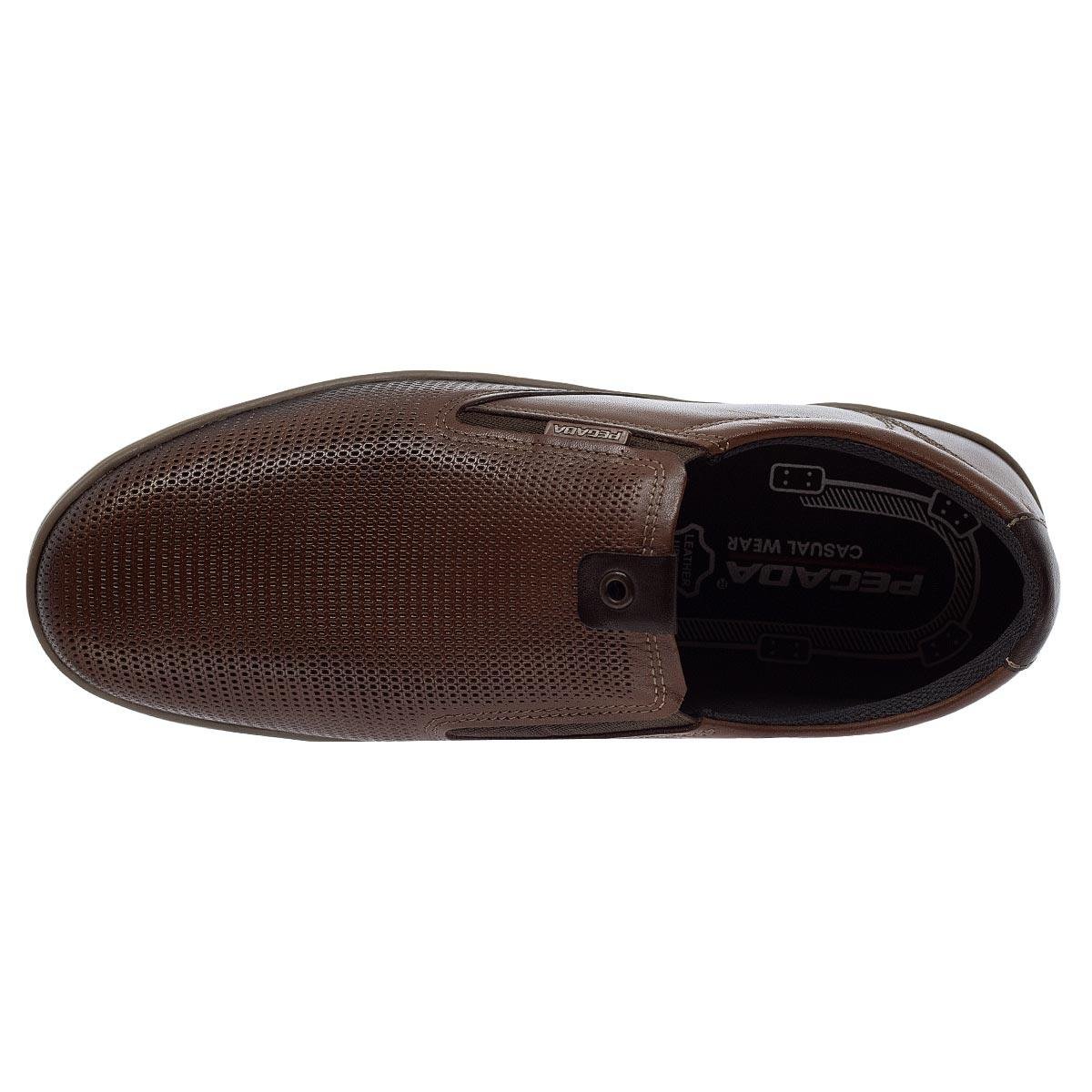 Sapatênis Masculino Slip On Pegada 119311 Couro Marrom Marrom 3