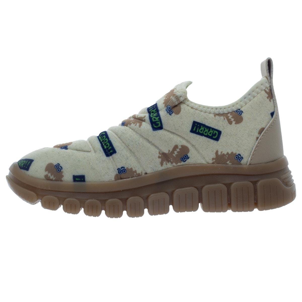 Tênis Casual Infantil Menino LED Novopé Soft 99001304 Bege Bege 2