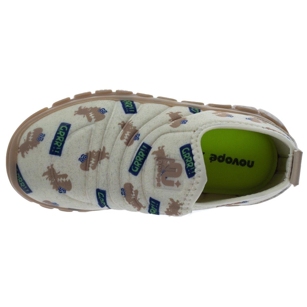 Tênis Casual Infantil Menino LED Novopé Soft 99001304 Bege Bege 3