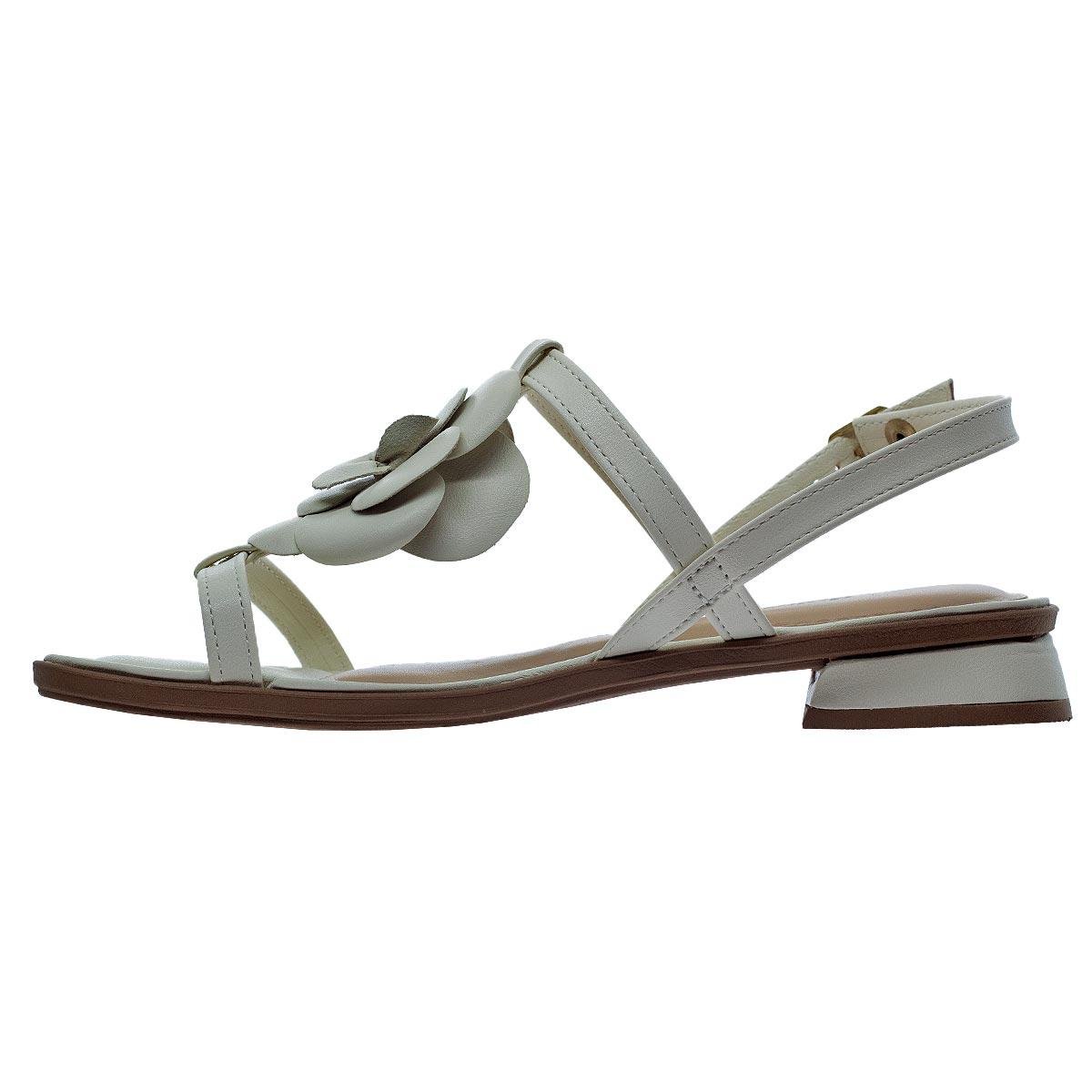 Sandália Salto Baixo Feminina Dakota Y8152 Offwhite Off White