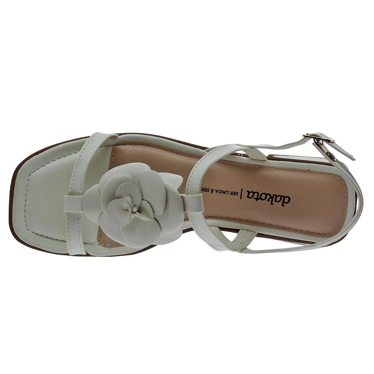 Sandália Salto Baixo Feminina Dakota Y8152 Offwhite Off White 3