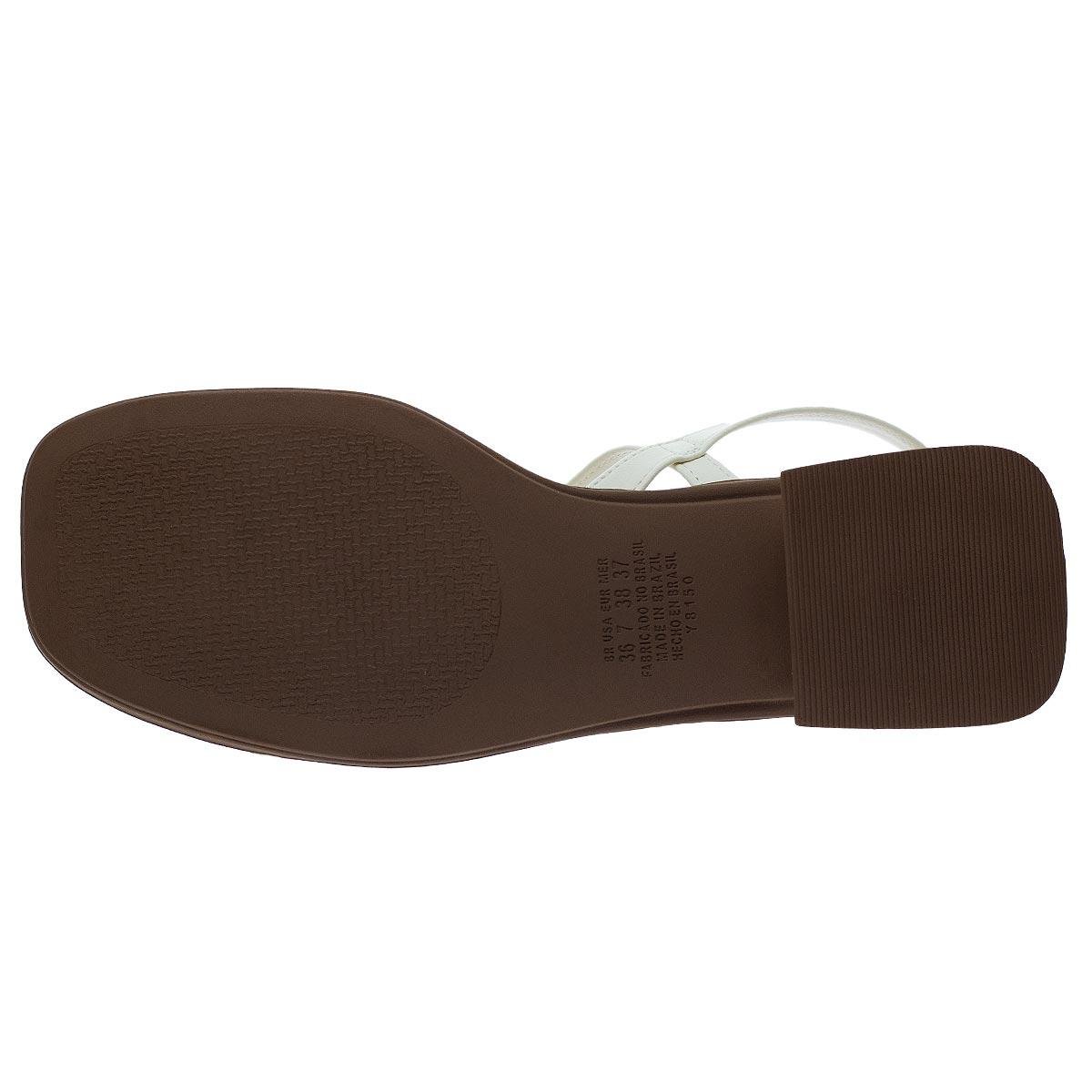 Sandália Salto Baixo Feminina Dakota Y8152 Offwhite Off White 4