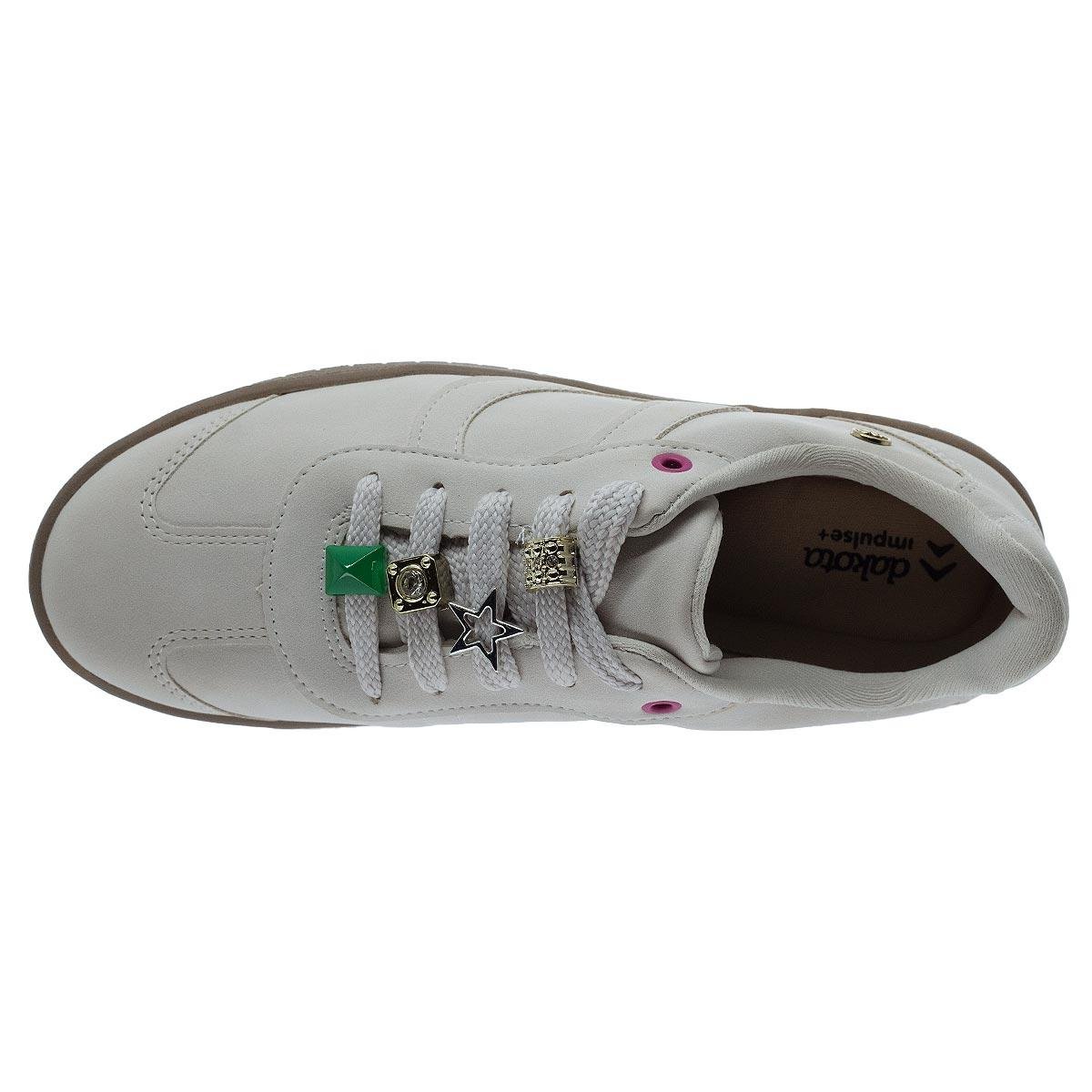 Tenis Casual Feminino Dakota D0181 Offwhite Marfim 3