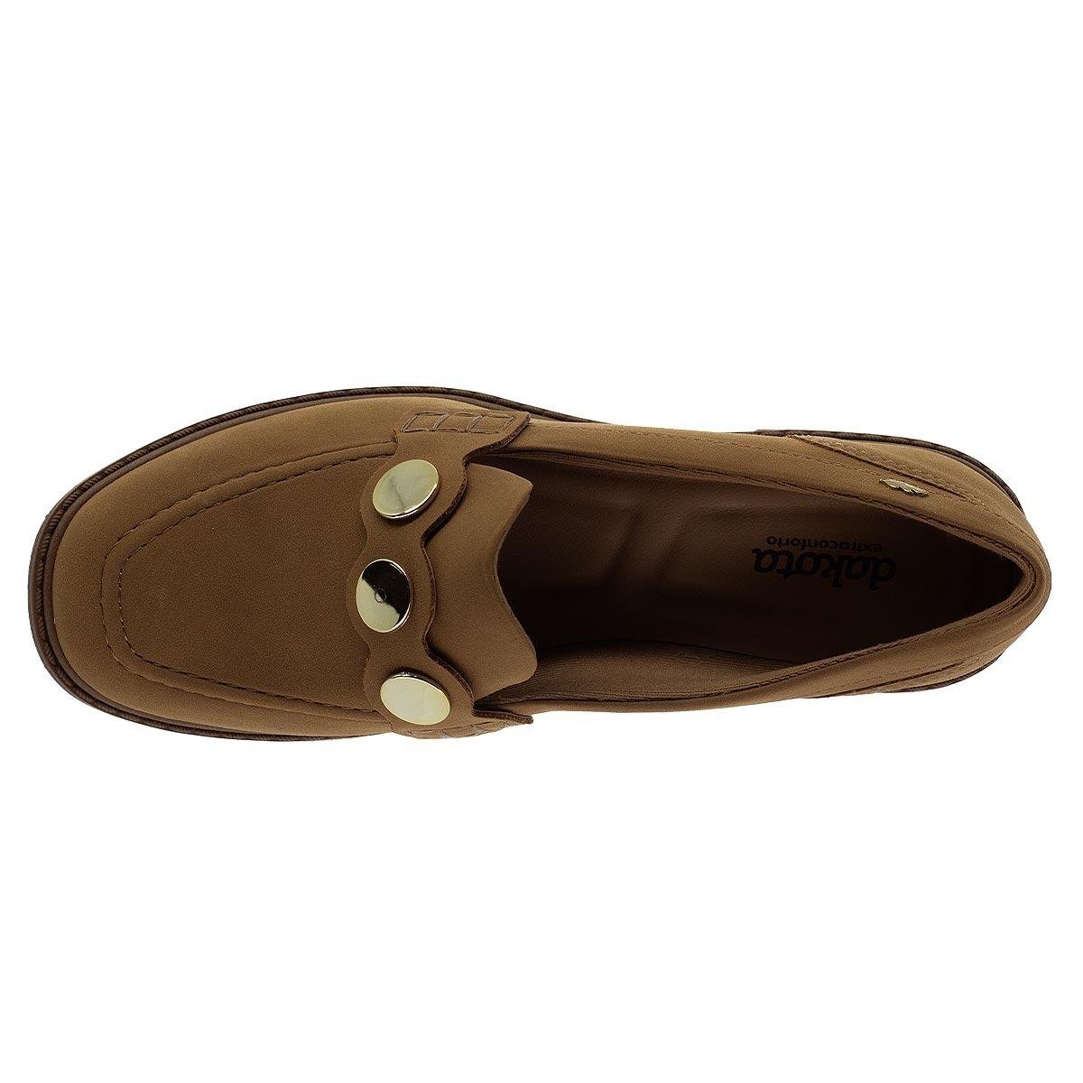 Sapato Mocassim Salto Grosso Feminino Dakota G9763 Camel Camel 3