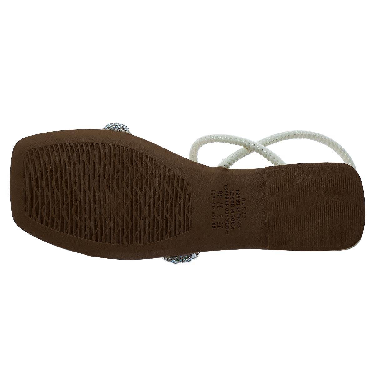 Sandália Rasteira Feminina Dakota Y7622 Offwhite Creme 4