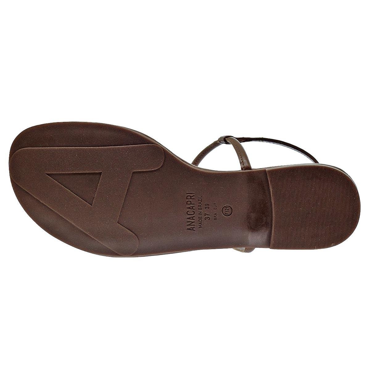 Sandália Rasteira Slickback Feminina Anacapri C30294 Marrom Marrom 4