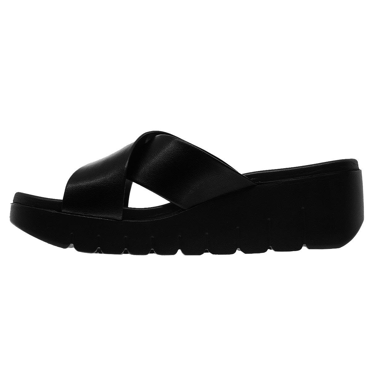Tamanco Anabela Feminina Moleca 5536.108 Preto Preto 2