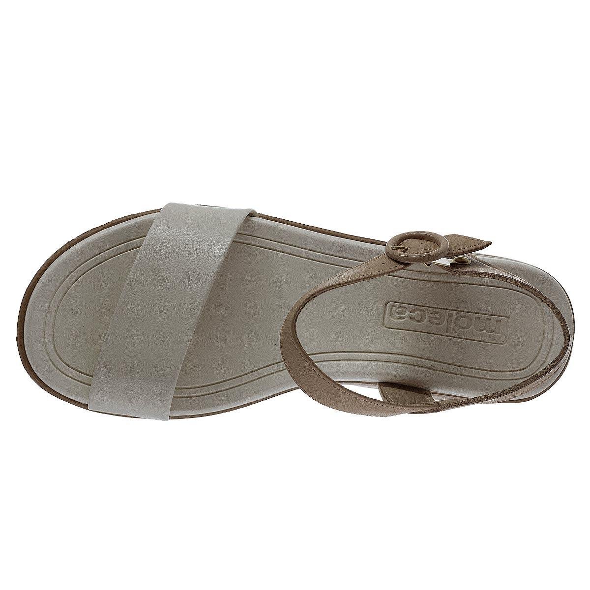 Sandália Anabela Feminina Moleca 5536.100 Offwhite Off White/Bege 3