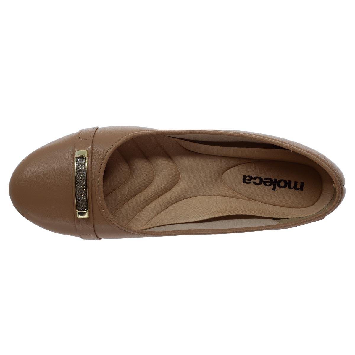 Sapato Salto Anabela Feminino Moleca 5156.888 Nude Nude 3
